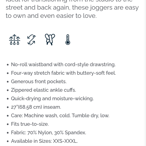 Zyia Navy Peak Zipper Jogger - Picture 3 of 4